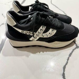 Ash Women's Black and White Studded Sneakers